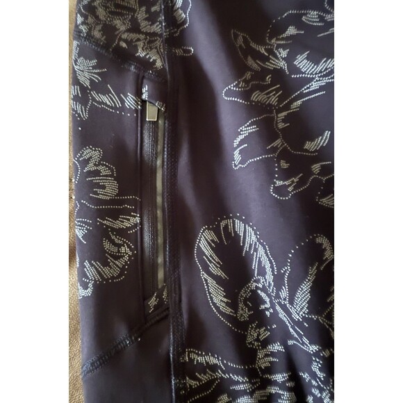 Athleta size XS rainier Reflective Tight Alina Bloom Black #985307 - Picture 6 of 12